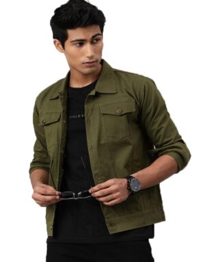 VOXATI Men's Denim Jacket kjt210new-l_Olive_L