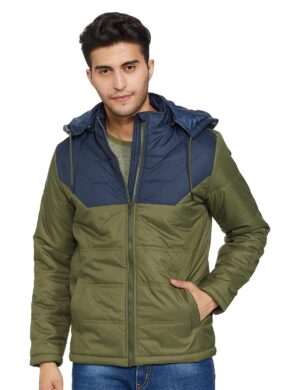 Amazon Brand - Symbol Men's Polyester Standard Length Quilted Bomber Jacket With Band Collar