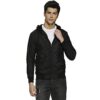 Campus Sutra Nylon Hooded Neck With Front Zip Open Short Length Jacket For Men