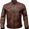 NEW CHOICE LEATHERS Pure Genuine Leather Jacket For Men's (NEWCHOICE-922-BROWN)