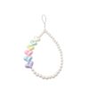 SHILPMART Keychains Cute Colorful Plastic Heart White Imitation Pearl Women Mobile Phone Decoration Anti-Lost Lanyard Chain Jewelry Accessory