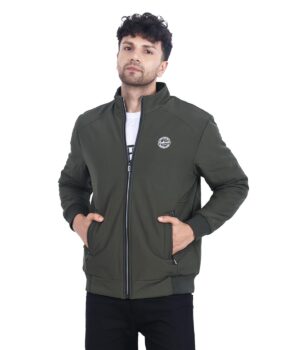 Dollar Jacket For Men Casual Zipper Bomber For Winter In Navy Blue