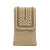 Bag Pepper Jute Fabric Clutch Mobile Pouch Waist Clip Ladies Purse Gift for Women. Stylish and Convenient Accessory for Everyday Use. (Dark Brown)