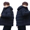 YOONIKK Men's Standard Length Polyester Winter Hoodie Bomber Jacket