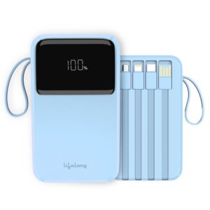 Lifelong ZenCharge 20000 mAh 22.5 W Compact Pocket Size Power Bank with 6 Input/Output Port (Blue, Lithium Polymer, Fast Charging, Quick Charge 3.0 for Mobile, Earbuds, Smartwatch, Speaker, Tablet)