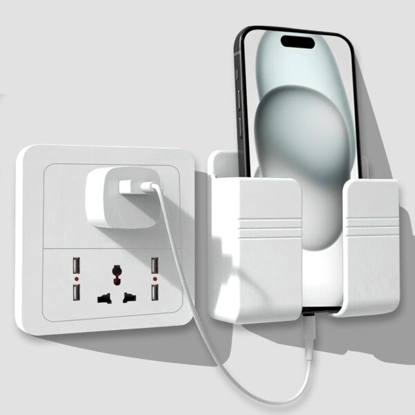 REBONICX Wall Mounted Mobile Holder Storage Case for Remote, Wall Mounted Mobile Stand/Multi Purpose Stand with Hole for Phone Charging (Multicolour)