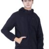 Rustam Collection Men's Bomber Jackets with Hoodie | Lightweight Windbreaker | Spring Fall Casual Stylish Full Zip Jacket | Active Outwear Coats (Navy)