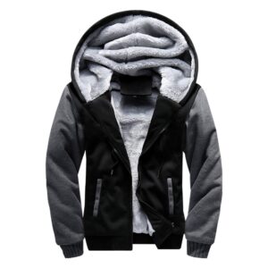 LBL ASALI Men's Pullover Winter Jackets Hooed Fleece Hoodies Sweatshirt Wool Warm Thick Coats