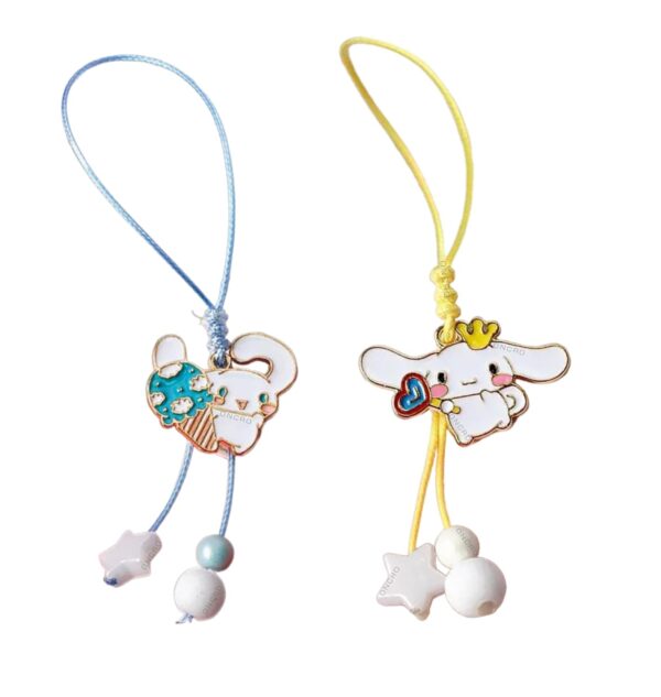 ONCRO® Pack of 2 Lucky Cute pendant phone charms aesthetic for girls women backpack hanging keychain key ring gold accessories necklace bracelet clasp thread Ornament decor Smart combo