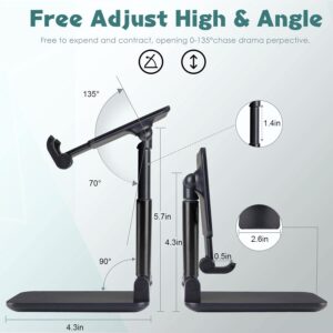 MemeHo® Mobile Holder | Mobile stand | Mobile Stand For Video Recording | Phone Holder | Stand | Phone Stand | Phone Stand For Table | Mobile Stand For Online Classes | Adjustable Holder | Folding Holder | Angle Adjustable Holder | Height Adjustable Holder | Anti-Slip Compatible | Folding Desktop Phone Holder (BLACK)