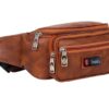 Swanky Leather Waist Pack Travel Bag for Money|Belt| Cards| Mobile|Documents|Books and Bills Dairy Pouch Cross Side Bags for Men Women. with Belt Stylish Waist Luggage Accessories with Trust, Brown