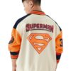 The Souled Store Official Superman: Man of Steel Men and Boys Long Sleeve Button Front Multicolor Graphic Printed Oversized Fit Varsity Jackets Superman Logo Superhero Movie Dc Comics Man Of Steel