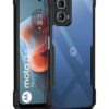 Wow Imagine Shock Proof Clear Protective Back Case For Motorola Moto G34 5G - Airedge Technology | 360 Degree Camera Protection | Transparent Hybrid Back Case Mobile Cover - Black - Poly Carbonate