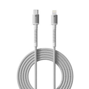 Portronics Konnect X Type C to 8-Pin 27W Fast Charging Cable, Premium TPE Material, Support to all Lightning Devices 1M Length(White)