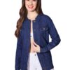 DIMPY GARMENTS Buttoned Flap Pockets Long Denim Jacket For Women