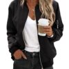 Zeagoo Women's Classic Quilted Jacket Short Bomber Jacket Coat