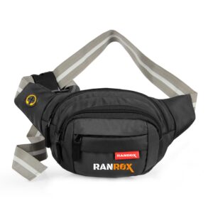 RANROX Waist Bag for Men Travel Bag for Men Chest Bag for Men Travel Fanny Pack for Men Waist Bag for Women Side Bag for Men Travel Accessories/Pouch/Hand Purse. Mobile Bag (Black)