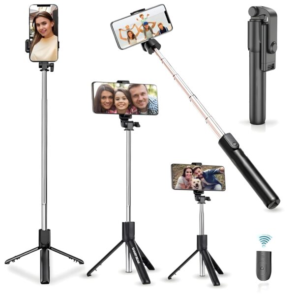 Sharp Beak™ Bluetooth Extend Selfie Sticks with Wireless Remote and Tripod Stand, 3-in-1 Multifunctional Selfie Stick with Tripod Stand Compatible with iPhone/OnePlus/Samsung/Oppo/Vivo and All Phones