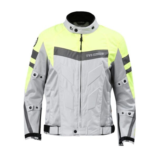 TVS Racing Aegis 3-Layer Riding Jacket for Men-All Weather Adaptability, CE Level 2 Armour Protection-Premium Bike Jackets for Bikers (Neon-XL)
