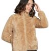 Alan Jones Clothing Women Polyester Fluffy Yarn Fleece Full-Zip Standard Length Jacket