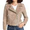 [BLANKNYC] Women's Suede Moto Outerwear, Sand Stoner, Medium