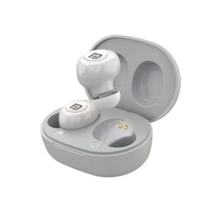 Portronics Harmonics Twins S3 Smart TWS Bluetooth 5.2 Earbuds with 20 Hrs Playtime, 8mm Drivers, Type C Charging, IPX4 Water Resistant, Low Latency, Lightweight Design(White)