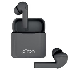 pTron Bassbuds Vista in-Ear TWS Earbuds, HD Mic for Clear Calls, Immersive Audio, Snug-fit Buds, Bluetooth v5.1 with Quick Pairing, Passive Noise Cancelation, Voice Assist & IPX4 (Graphite Grey)