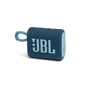 JBL Go 3, Wireless Ultra Portable Bluetooth Speaker, Pro Sound, Vibrant Colors with Rugged Fabric Design, Waterproof, Type C (Without Mic, Blue)