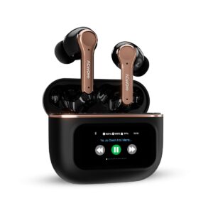 ACwO Dwots Touch TWS in Ear Earbuds | Hd Touch Display | 32Db ANC | Transparency Mode | 50 Hrs Playtime | Ai-Enc Quad Mics | Find My Earphones | Bluetooth 5.4 | 4 Eq Modes | Golden Black