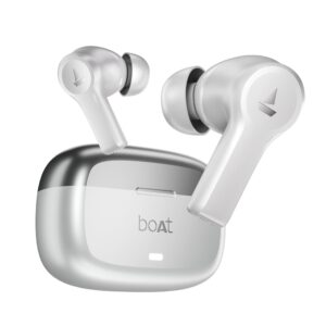 boAt Nirvana Lucid w/ 32 dB ANC, Multi-Point Connectivity, in-Ear Detection, 60HRS Playback, Hearables App, 4 Mics ENx, IPX5 Truly Wireless in Ear Earbuds, TWS Ear Buds(Zinc White)