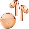 Mivi DuoPods i5 True Wireless Earbuds, High-end Metallic Finish, 13mm Rich Bass Drivers, 50 Hrs, Low Latency, Type C Fast Charging, IPX 4.0, AI-ENC, Made in India Earbud- Peach