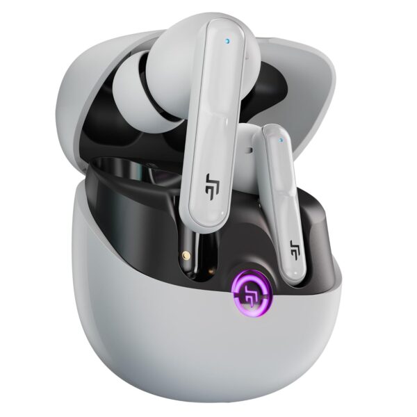 CrossBeats Sonic 3 TWS in Ear ANC Ear Buds | 30dB Hybrid | 360° Spatial Audio | 100hr Playtime Bluetooth Earphones | Truly Wireless Gaming Buds | 3D Sound | 40ms Low Latency | Dual EQ Modes (White)