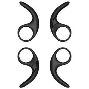 Sounce Anti-Slip Silicone Ear Buds 2-Pair 4-Pcs Silicone Earphone & Bluetooth Ear Hook Medium Size Ear Hooks Plugs for in-Ear Neckband and Earphone 9MM-13MM – [Black]