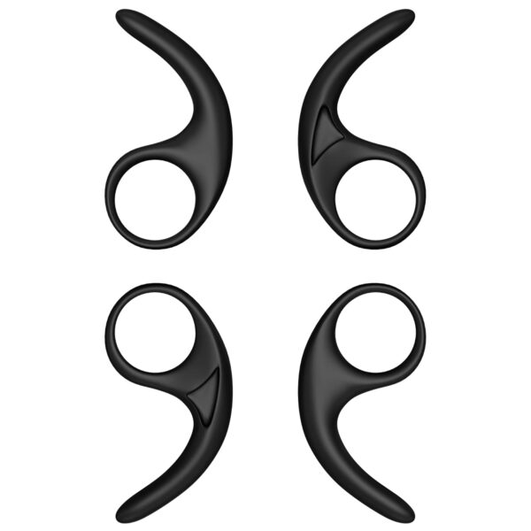 Sounce Anti-Slip Silicone Ear Buds 2-Pair 4-Pcs Silicone Earphone & Bluetooth Ear Hook Medium Size Ear Hooks Plugs for in-Ear Neckband and Earphone 9MM-13MM – [Black]