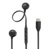 JBL Tune 305 Wired in-Ear Type C Headphones, Hi-Res Audio with Digital-to-Analog Converter, 3-Button EQ Preset Remote with Microphone, Tangle-Free Flat Cable, Compatible with USB-C Devices (Black)