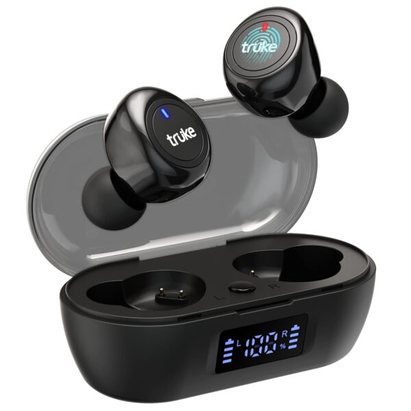 truke Fit 1+ Bluetooth Truly Wireless In Ear Earbuds with Mic with Dedicated Gaming Mode 48hrs of Playtime IPX4 Touch Control Low Latency 5.1 10mm Driver for Deep Bass Music Hi-Fi Sound with AAC Codec