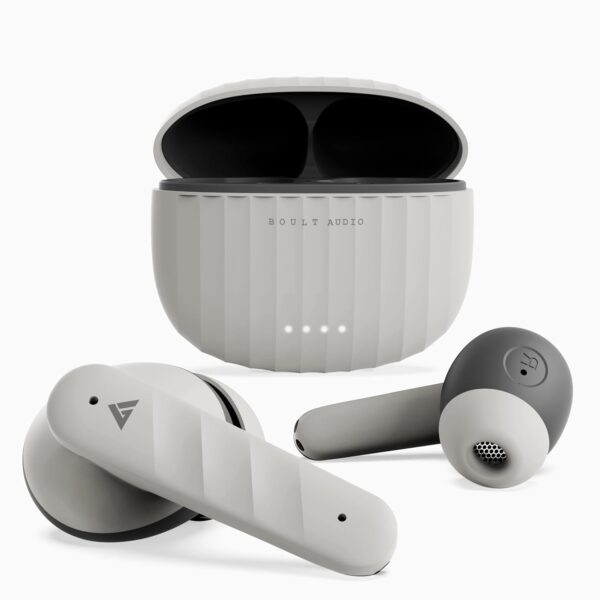 Boult Audio X45 Truly Wireless in Ear Earbuds with 40H Playtime, 45ms Low Latency Gaming, 4 Clear Calling ENC Mic, 13mm Drivers, Type C Fast Charging, Bluetooth 5.3 Ear Buds TWS, IPX5 Earpods (Grey)