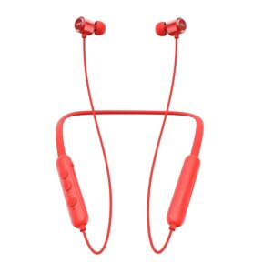 Mivi Collar Flash Bluetooth Wireless in Ear Earphones,24 Hours Battery Life, Booming Bass, IPX4 Sweat Proof, Passive Noise Cancellation, Bluetooth 5.0 with mic (Red)