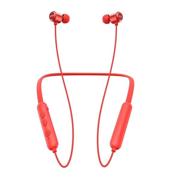 Mivi Collar Flash Bluetooth Wireless in Ear Earphones,24 Hours Battery Life, Booming Bass, IPX4 Sweat Proof, Passive Noise Cancellation, Bluetooth 5.0 with mic (Red)