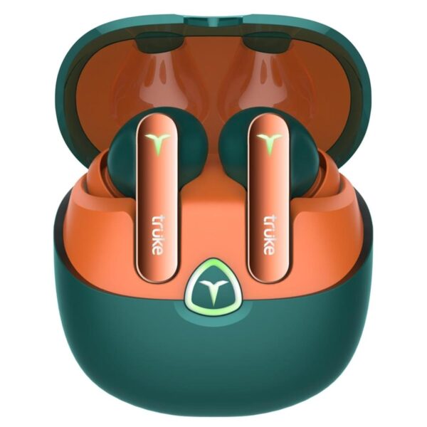 truke New Launch BTG Flex True Wireless in Ear Earbuds, Dual Pairing Ear Buds, 40ms Low Latency Gaming Mode, 60H Playtime Fast Charging, HiFi DSP Sound, Quad-Mic ENC, 13mm Driver,Bluetooth 5.4(Green)