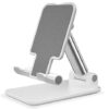 LLK SEVEN DREAMS INC Cell Phone Stand Phone Holder Full 3-Way Adjustable Phone Stand for Desk Height + Angles Perfect As Desk Organizers and Accessories Table Stand Cell Phone Holder 51802 (White)