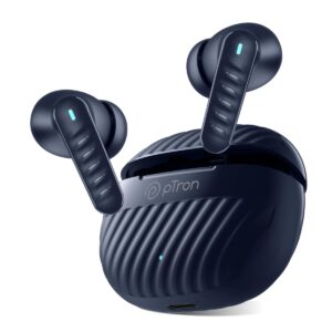 pTron Bassbuds Bliss TWS in Ear Earbuds with 4 Quadpro Mics,3D Audioscape,Trutalk Enc Calls,40H Playtime,50Ms Low-Latency Game/Music Modes,Bt5.3,Type C Fast Charging&Ipx5 Water Resistant(Blue)