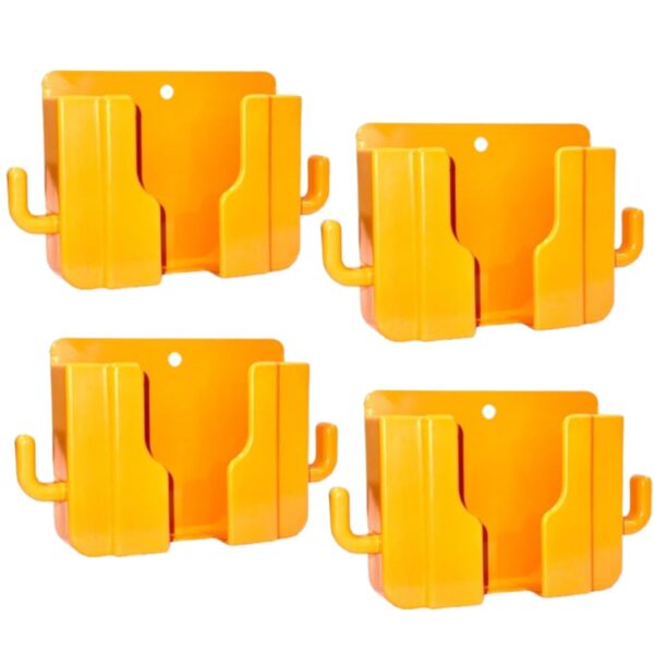 ExtreLife Wall Mounted Mobile Holder - Phone Charging Holder Wall Mobile Holder | Phone Stand for Wall | Phone Holder for Wall | Magsafe Wallet for Back of Phone Fit 7 Cards (Orange, Pack of 4)