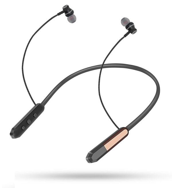 JGD Boom J6 Bluetooth Earphones with 13mm Drivers, Rich Music Experience, 25 Hours Playtime, Type C Fast Charging, Neckband Earphones with Magnetic earpiece,Voice Assistant and Mic (Gold)