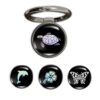 Swap-n-Snap, Metallic Black 360 Holo-Ring Mobile Phone Grip Holder & Stand with Set of 4 Changeable 3D Logo Magnets in Hologram Charms Theme for Phone & Back Cover