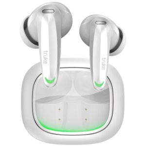 truke New Launch BTG Crystal True Wireless in Ear Buds with Dual Pairing, Spatial Audio Earbuds, 40ms Low Latency, 68H Playtime Fast Charge, HiFi DSP Sound, 4Mics ENC 13mm Driver, Bluetooth 5.4-White