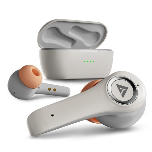 Boult Audio X30 True Wireless in Ear Earbuds with 40H Playtime, Quad Mic ENC, 45ms Xtreme Low Latency, Made in India, Type-C Fast Charging, 3 Equalizer Modes (Rock, BoomX, Hi-Fi), BT 5.1 (Warm Grey)