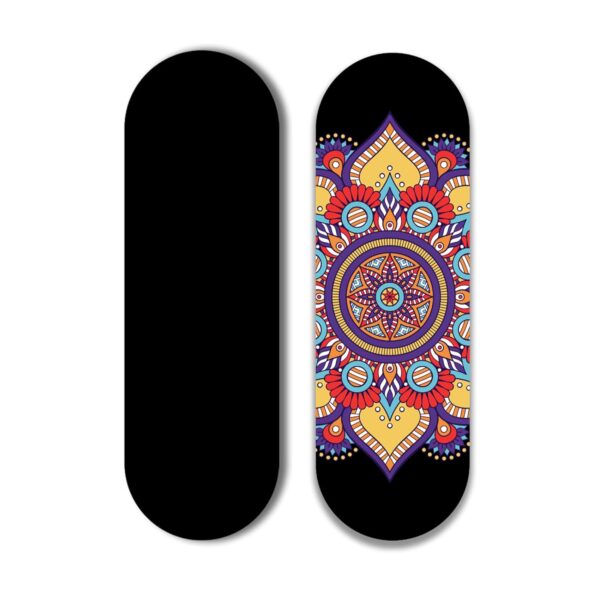 Regor Finger Grip & Mobile Stand | Cell Phone Grip Holder for Hand & Mobile Back Holder Grip | Selfie Holder & Works as iPhone Stand & Android Phone Stand for Desk - Black + Mandala